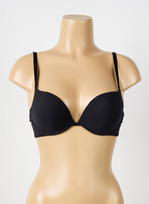 Soutien-gorge effet matière satinée haut soutien-gorge push-up noir ANTIGEL femme