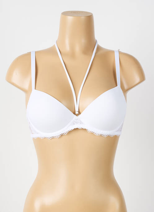 Soutien-gorge effet matière satinée haut soutien-gorge push-up blanc ANTIGEL femme