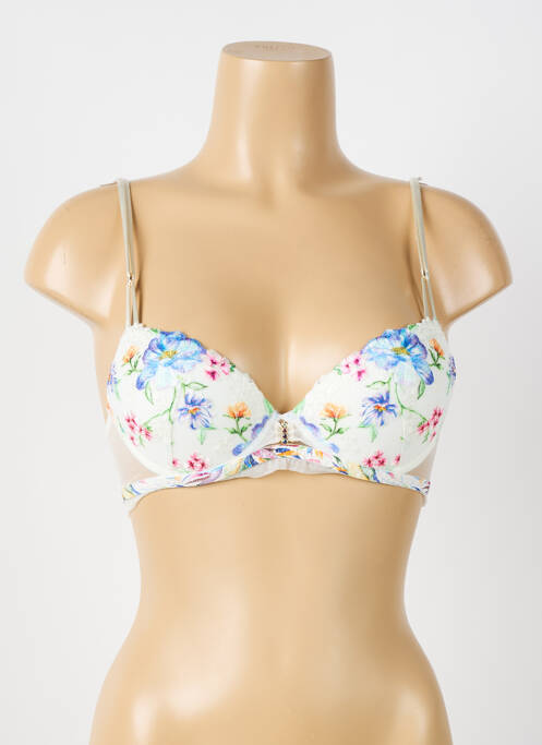 Soutien-gorge effet matière satinée haut soutien-gorge push-up beige LISE CHARMEL femme