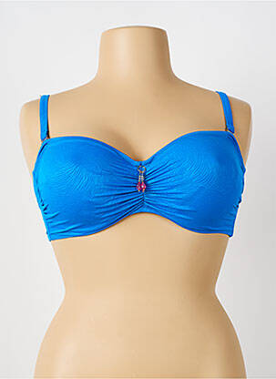 Soutien-gorge effet matière satinée haut soutien-gorge emboitant bleu ANTIGEL femme