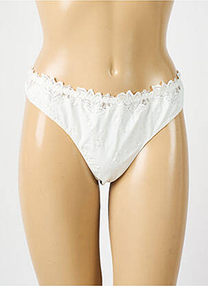 Tanga tissage satiné beige LOUISA BRACQ femme