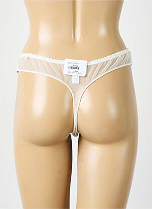 Tanga tissage satiné beige LOUISA BRACQ femme
