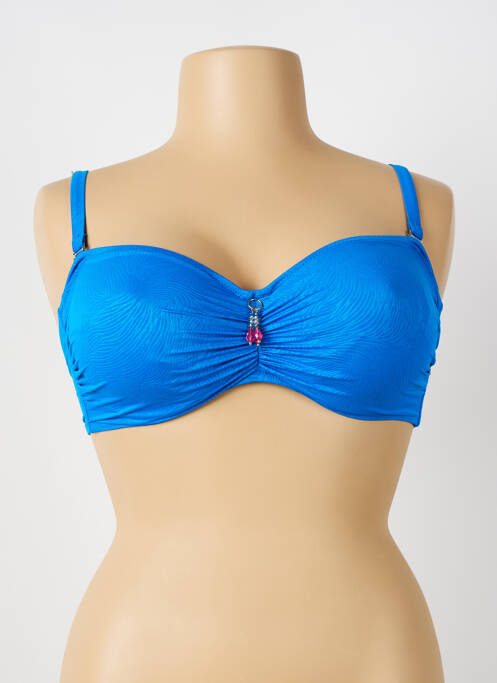 Soutien-gorge effet matière satinée haut soutien-gorge emboitant bleu ANTIGEL femme