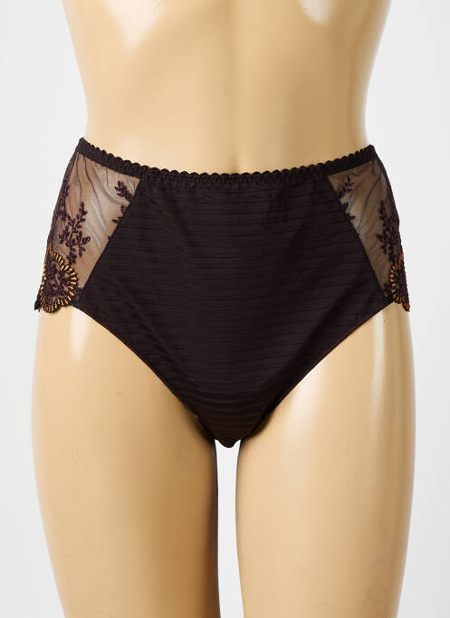 Culotte effet matière satinée marron LOUISA BRACQ femme