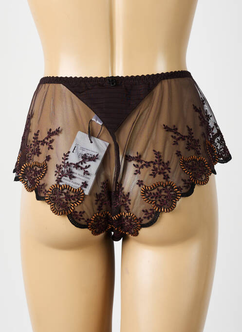 Culotte effet matière satinée marron LOUISA BRACQ femme