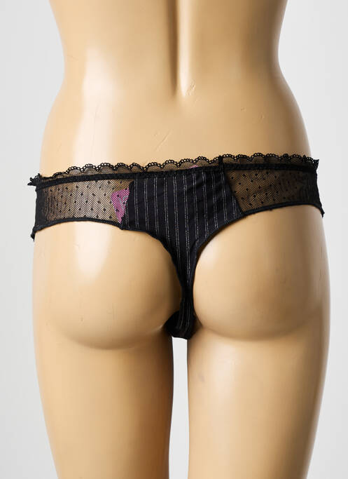 Tanga noir ANTIGEL pour femme