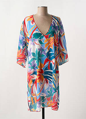 Robe mi-longue manches 3/4 manches 3/4 rouge ANTIGEL femme