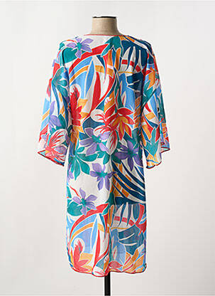 Robe mi-longue coupe fluide manches 3/4 rouge ANTIGEL femme