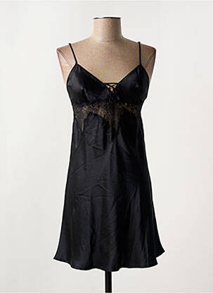 Nuisette/combinette effet matière satinée noir ALBA femme