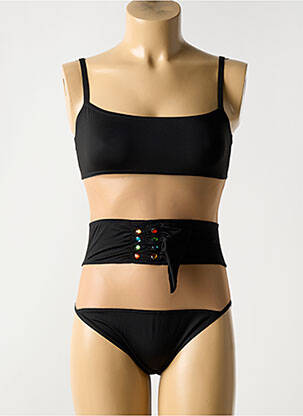 Maillot de bain 1 pièce stretch noir NICOLE OLIVIER femme