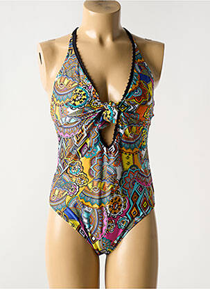 Maillot de bain 1 pièce imprimé fantaisie haut soutien-gorge balconnet noir ANTIGEL femme