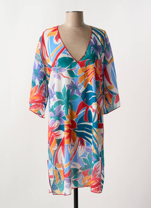 Robe mi-longue manches 3/4 manches 3/4 rouge ANTIGEL femme