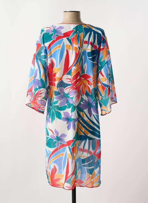 Robe mi-longue manches 3/4 manches 3/4 rouge ANTIGEL femme