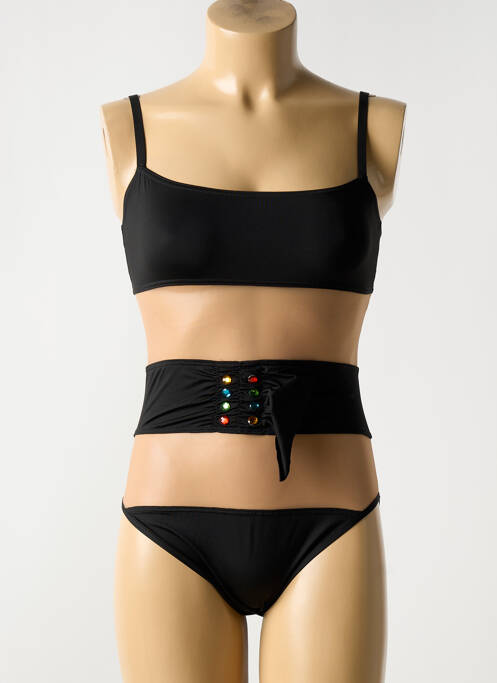 Maillot de bain 1 pièce stretch noir NICOLE OLIVIER femme