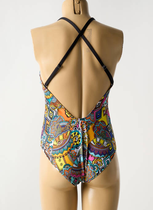 Maillot de bain 1 pièce imprimé fantaisie haut soutien-gorge balconnet noir ANTIGEL femme
