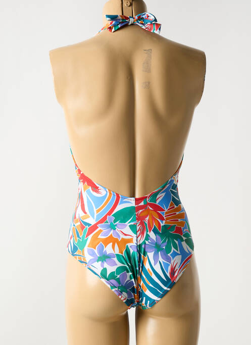 Maillot de bain 1 pièce effet matière satinée haut soutien-gorge balconnet bleu ANTIGEL femme