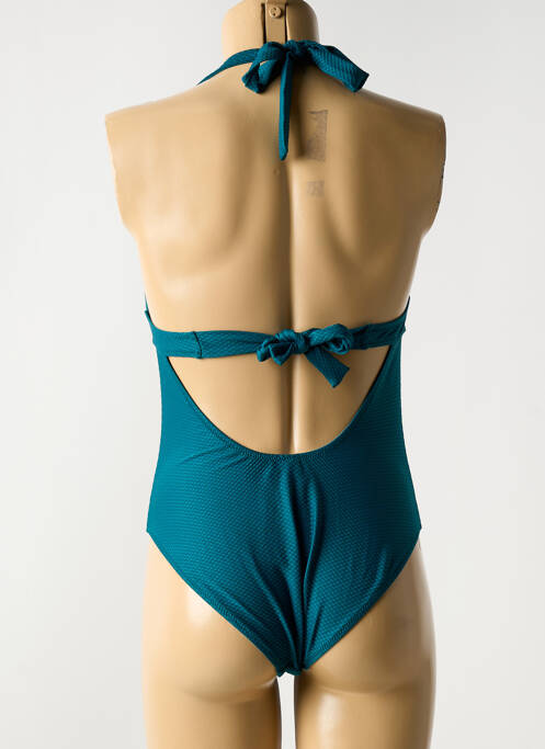 Maillot de bain 1 pièce effet matière satinée haut soutien-gorge balconnet vert ANTIGEL femme