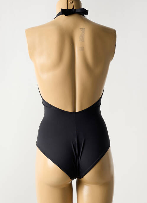 Maillot de bain 1 pièce effet matière satinée haut soutien-gorge balconnet noir ANTIGEL femme
