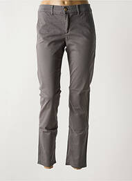 Pantalon chino tissage popeline taille normale gris HAPPY femme