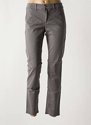 Pantalon chino tissage popeline taille normale gris HAPPY femme