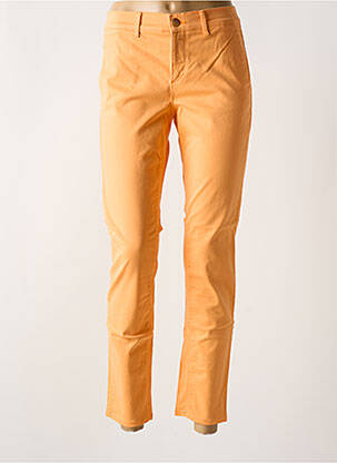 Pantalon chino tissage popeline taille normale orange clair HAPPY femme