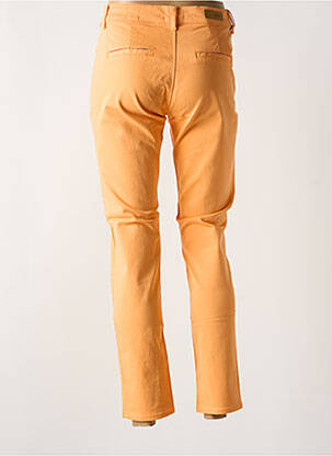 Pantalon chino tissage popeline taille normale orange clair HAPPY femme