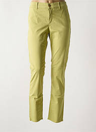 Pantalon chino tissage popeline taille normale vert HAPPY femme