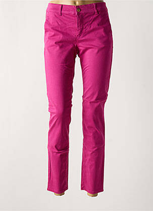 Pantalon chino tissage popeline taille normale rose HAPPY femme