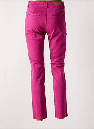 Pantalon chino tissage popeline taille normale rose HAPPY femme