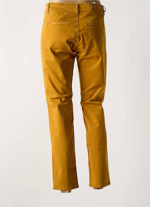 Pantalon chino tissage popeline taille normale jaune HAPPY femme