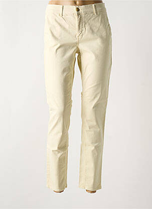 Pantalon chino tissage popeline taille normale beige HAPPY femme