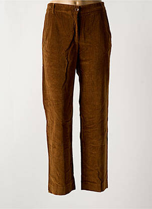 Pantalon chino fermeture zippée sous rabat boutonné taille normale marron HARTFORD femme