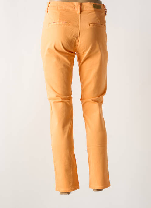 Pantalon chino tissage popeline taille normale orange clair HAPPY femme