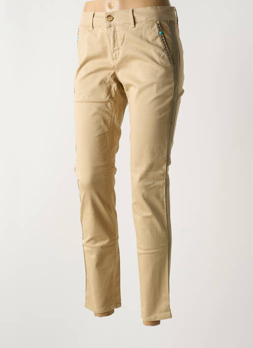 Pantalon chino beige HAPPY pour femme