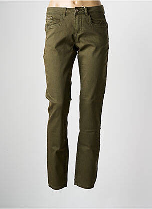 Pantalon droit stretch taille normale vert CREAM femme