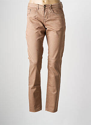 Pantalon droit stretch taille normale marron clair CREAM femme