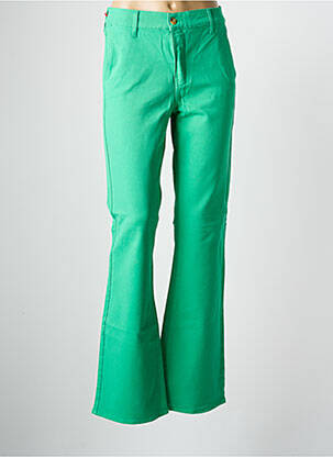 Pantalon flare stretch taille normale vert HAPPY femme