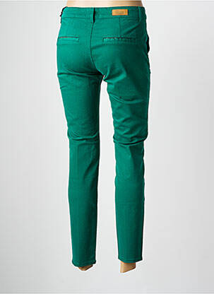 Pantalon chino tissage popeline taille normale vert HAPPY femme
