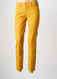 Pantalon chino tissage popeline taille normale jaune HAPPY femme