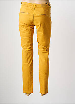 Pantalon chino tissage popeline taille normale jaune HAPPY femme