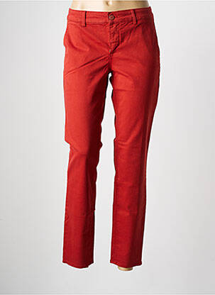 Pantalon chino tissage popeline taille normale rouge HAPPY femme