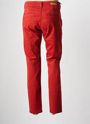 Pantalon chino tissage popeline taille normale rouge HAPPY femme