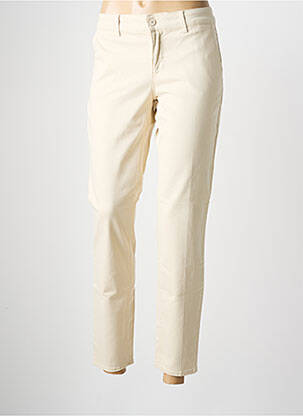 Pantalon chino tissage popeline taille normale beige HAPPY femme