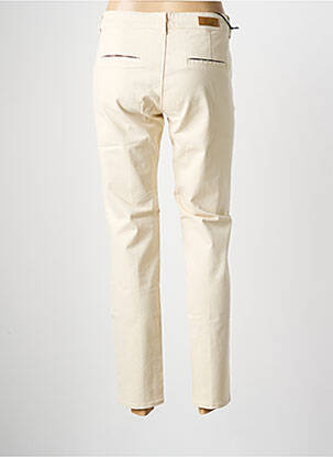 Pantalon chino tissage popeline taille normale beige HAPPY femme