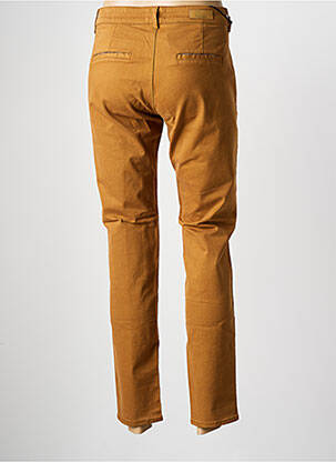 Pantalon chino tissage popeline taille normale marron HAPPY femme