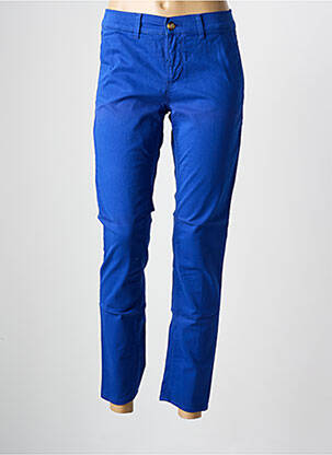 Pantalon chino tissage popeline taille normale bleu HAPPY femme