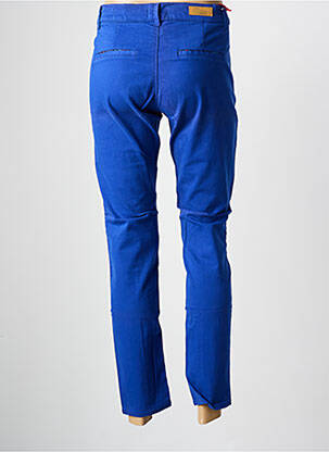 Pantalon chino tissage popeline taille normale bleu HAPPY femme