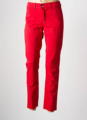 Pantalon chino tissage popeline taille normale rose HAPPY femme