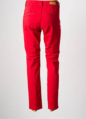 Pantalon chino tissage popeline taille normale rose HAPPY femme