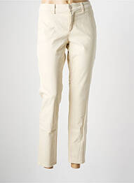 Pantalon chino tissage popeline taille normale beige HAPPY femme